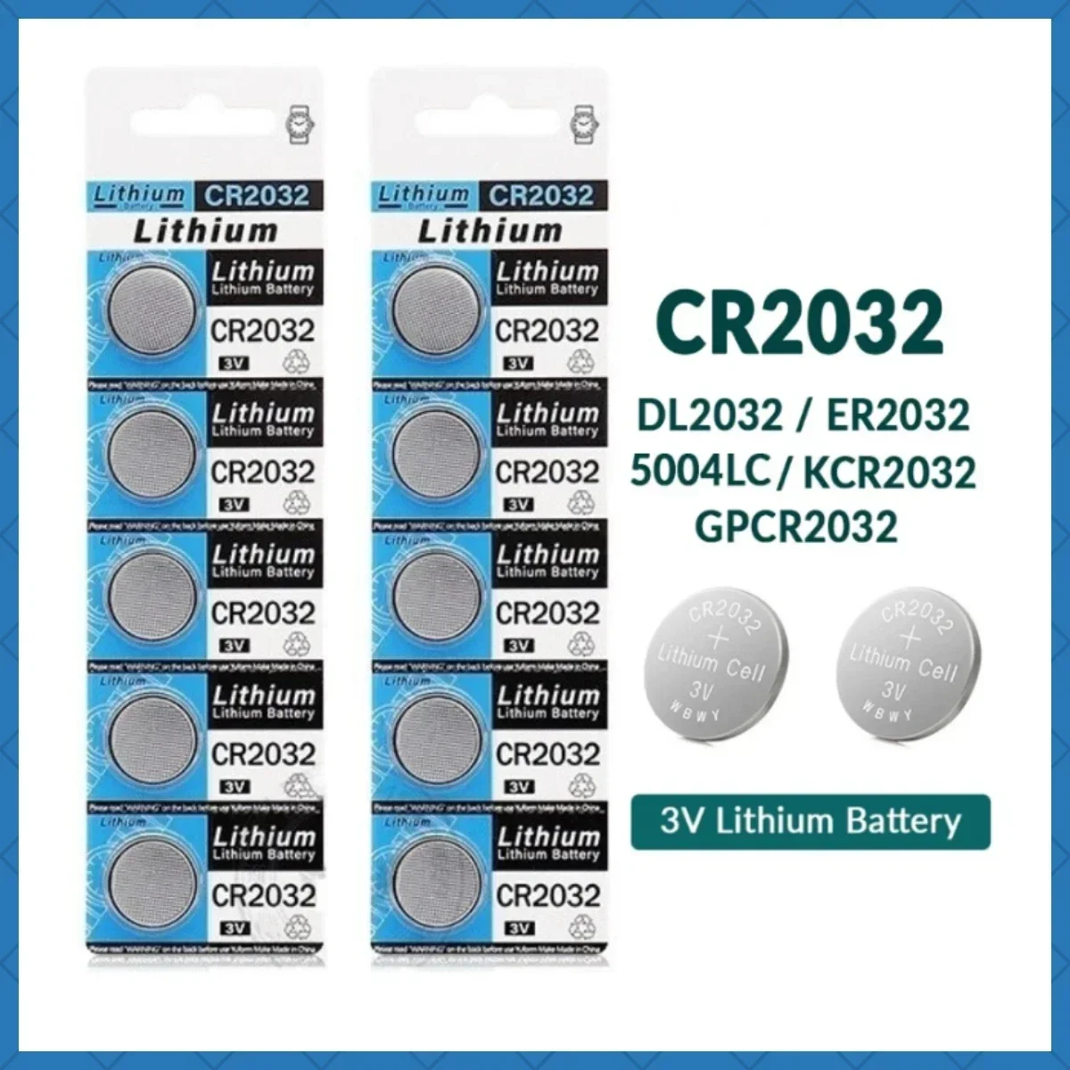 

5-100pcs CR2032 CR 2032 DL2032 ECR2032 Lithuim Cell Button 3V Lithium Coin Battery for Electronic Watch LED Light Toy Remote