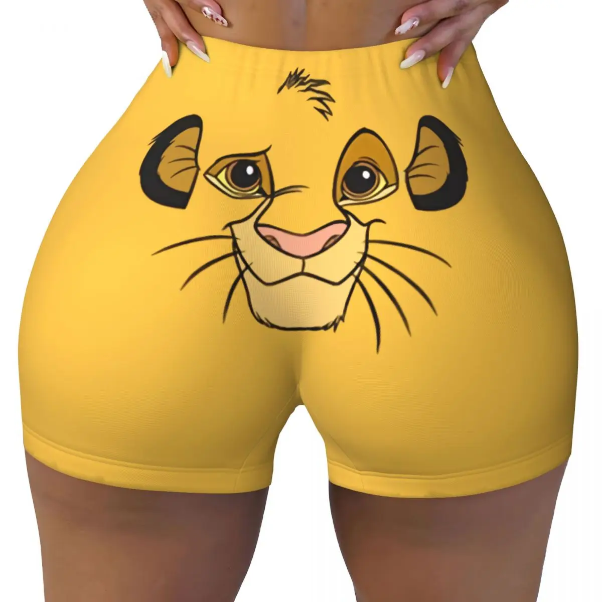 

Custom Lion King Cartoon Gym Running Volleyball Shorts Women's Workout Yoga Shorts