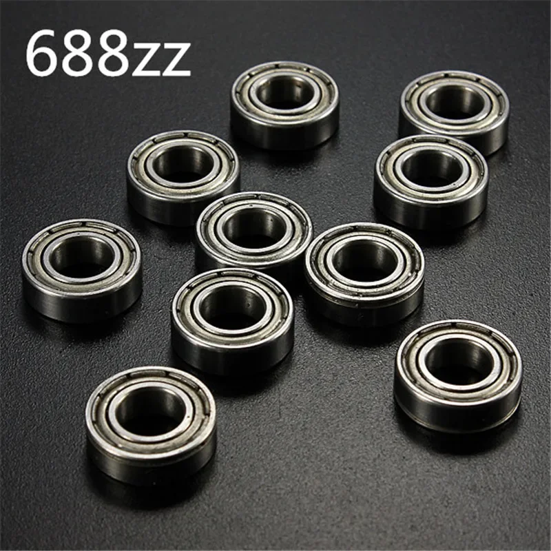 688ZZ Bearing 10PCS/Set 8x16x5 mm/10x19x5mm Miniature 688Z Mini Ball Bearings 618/8ZZ Parts Deep Groove Flanged Pulley Wheel