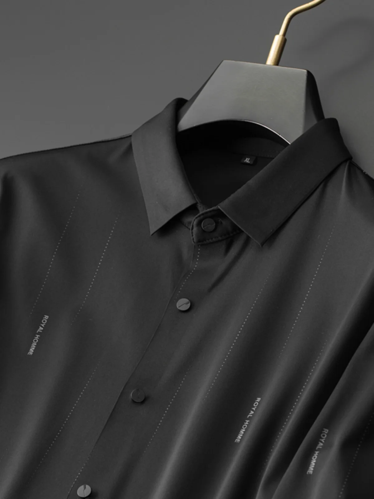 

plus Size Men's Striped Long Sleeve Shirt High Elasticity Non-Iron Fashion Urban Style Autumn Season Polyamide Fiber Shirt