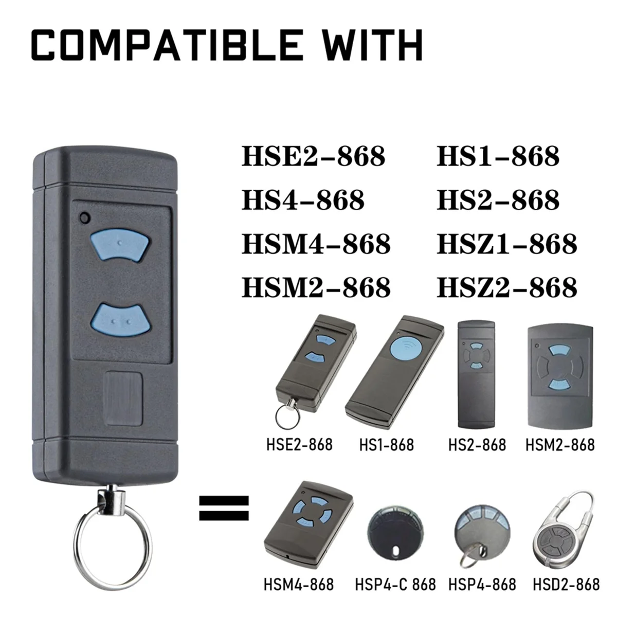A57G-2 Pack Garage Door Remote Handheld Transmitter Replacement for HORMANN HSE2-868 HS4-868 HSM4-868 GARADOR Promatic