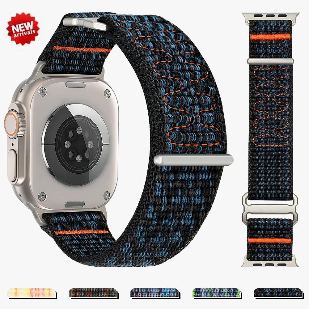 Correa deportiva de nailon para Apple Watch, Correa de 49mm, 45mm, 44mm, 42mm, 41mm, 40mm, 38mm para Iwatch Series 9, 8, 7, 6, 5, 4, Se 3, Ultra 2