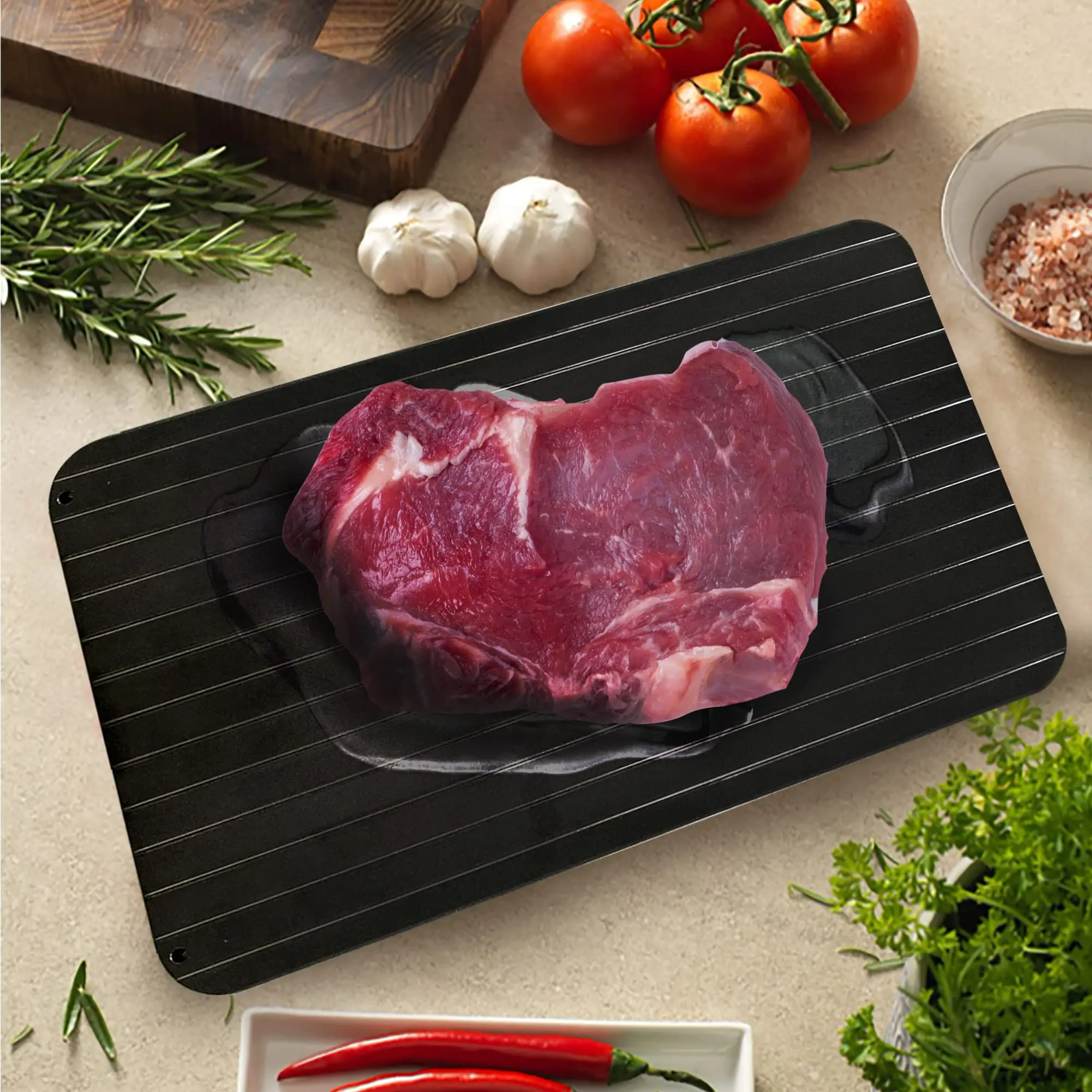 Aluminum Alloy Rapid Defrosting Tray Quick Thawing Cold Steak Fish Fruit Meat Food Defrosting Board Household Kitchen Tools