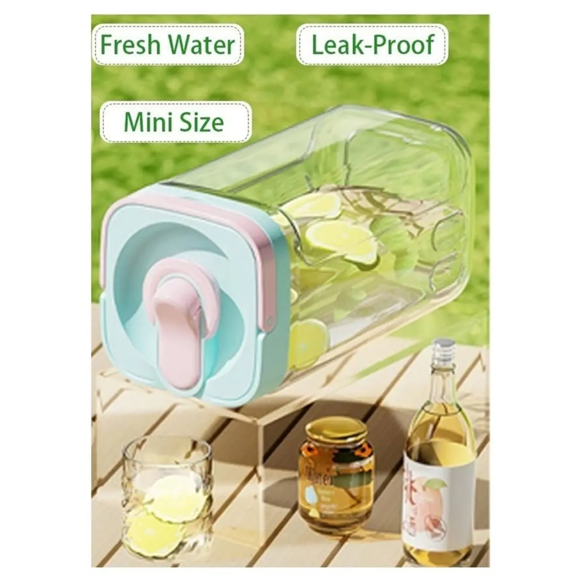 Mini Refrigerator Water Dispenser 3.5L, Water Bottle with Locking Lid, Portable Beverage Container, Suitable for RVs