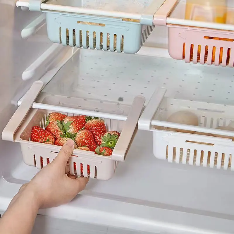 1pc Retractable Refrigerator Fresh-keeping Organizer A Multi-functional Home Kitchen Fruit And Vegetable Preparation Box