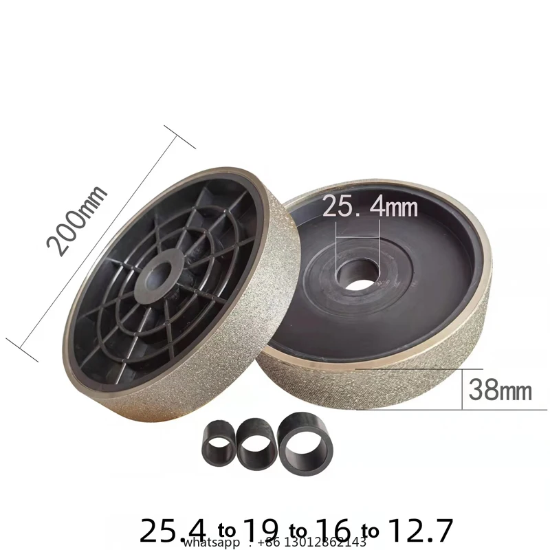 

Diamond Grinding Wheel 8 Inch 200mm Diameter 38mm Thickness 25.4mm Hole Electroplated Alloy Plastic Parallel Jade Polishing