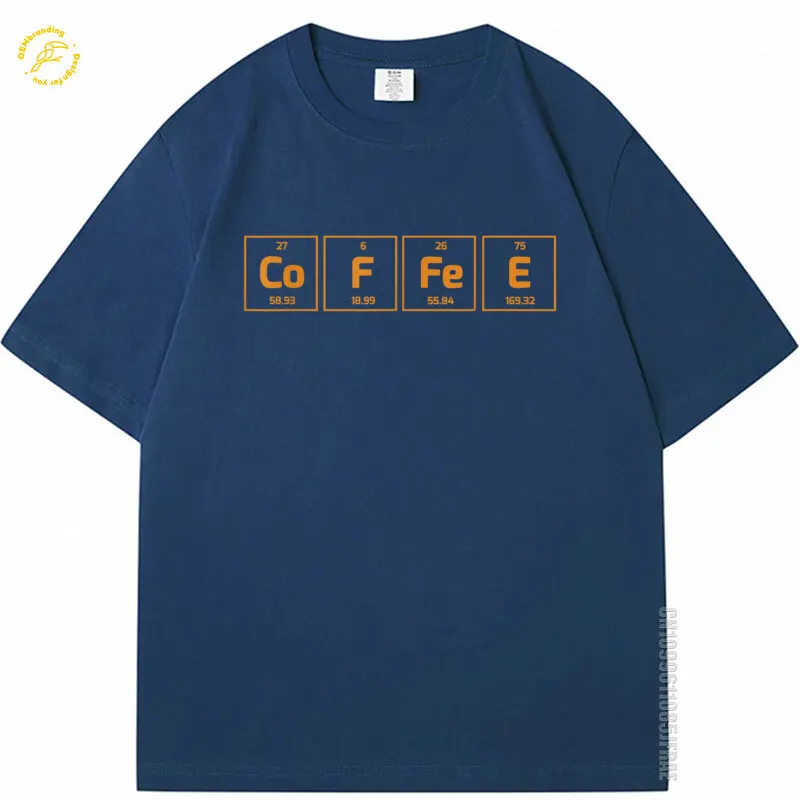 

Tshirt Science Element Mens T Shirt Periodic Table Of Coffee Oversized T-Shirt 키티 티셔츠 Luxury Brands Man Clothes XL