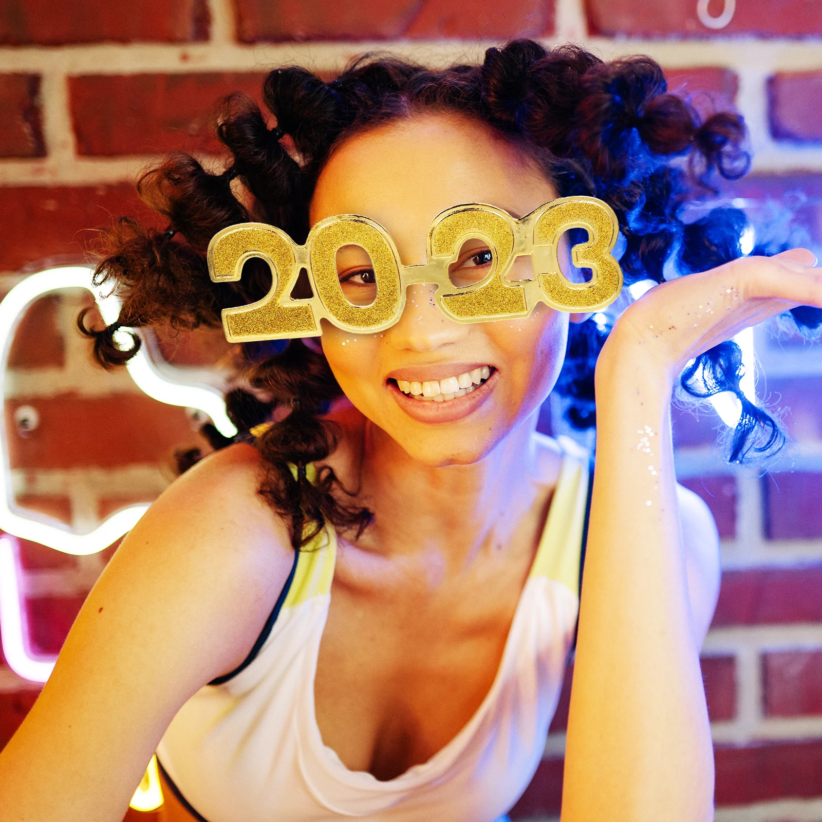 

New Year Photo Glasses Dress up Eye Festival Party Eyeglasses Novelty for Adults Props