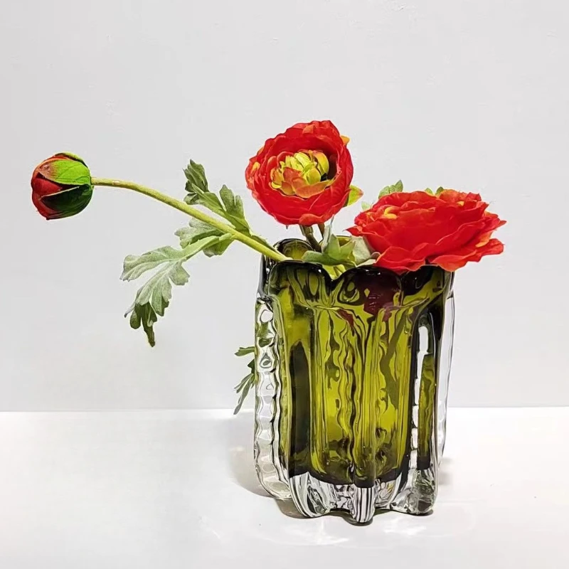 Glazed Flower Vase Modern Minimalist Luxury Vase Aesthetic Elegant Art Plant Pot House Interior Table Decoration Ornaments