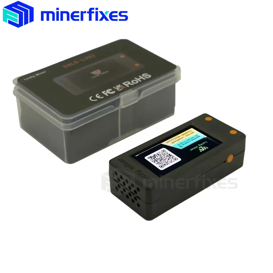 Imagem -02 - Bitcoin Miner Lucky Miner Lv02 74kh s Sha256 Btc Solo Mineração Crypto Miner Asic Mineração Máquina de Mineração Silenciosa Dispositivo de Loteria