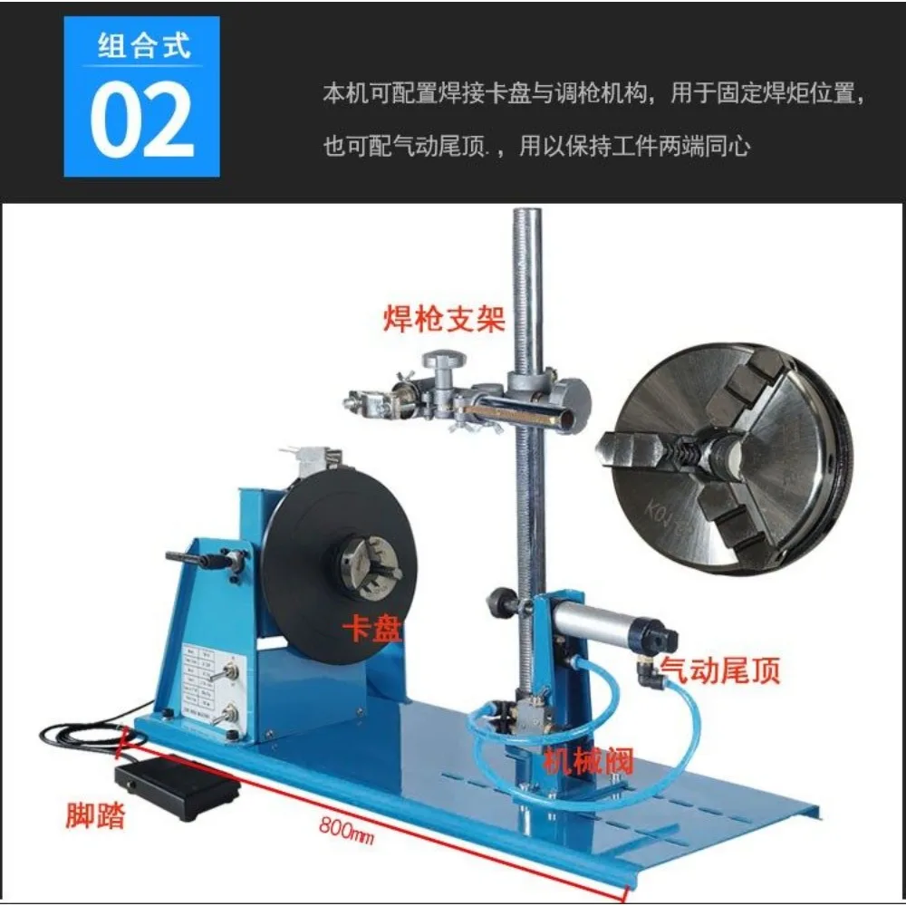 10kg Auto Rotating Welding Positioner, Mini TIG Welding Turntable with Timer, Benchtop Flipping Rotary Table for Precision Work