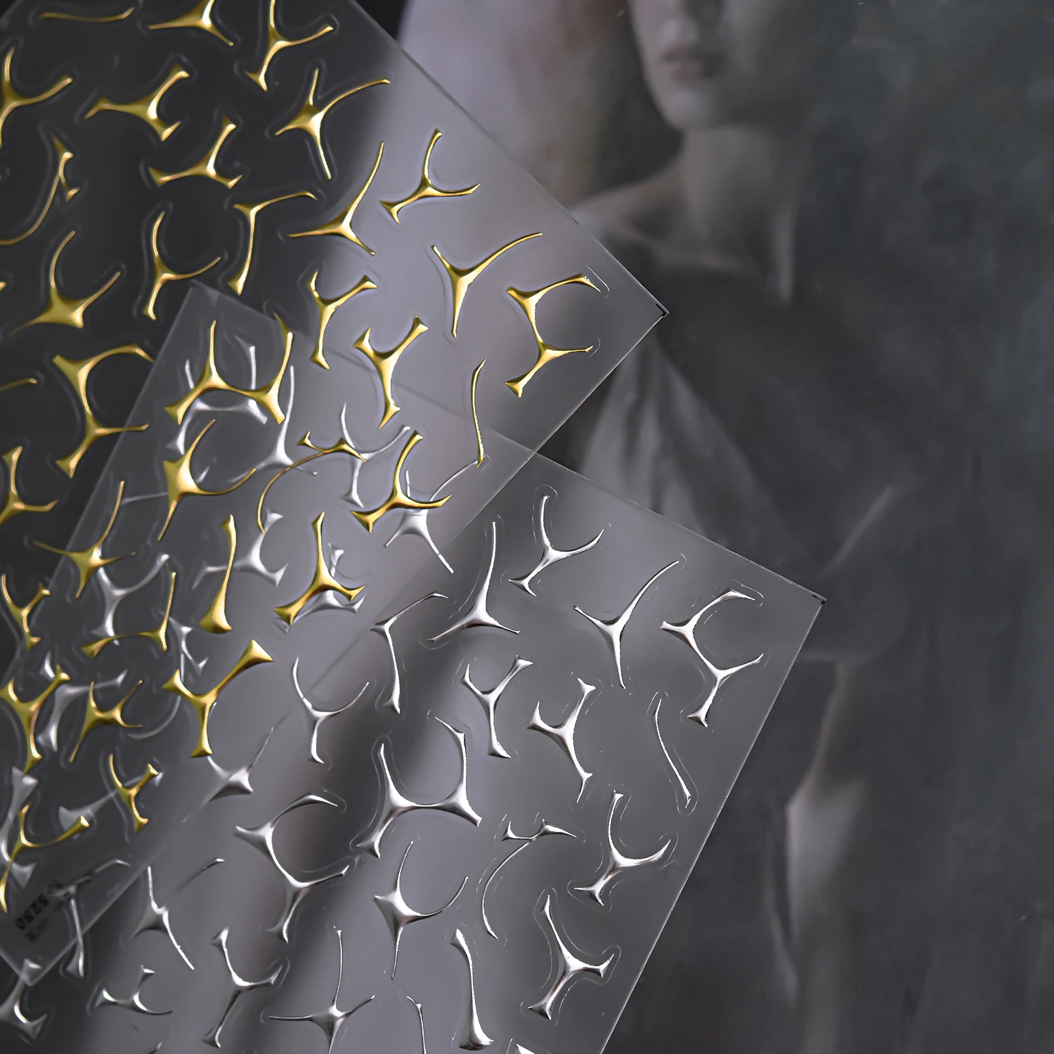 1PCS 5D Gold Silver Art Line Starburst Nail Sticker Nail Art Accessories Simple Advanced 5D Relief Sticker Nail Supplies