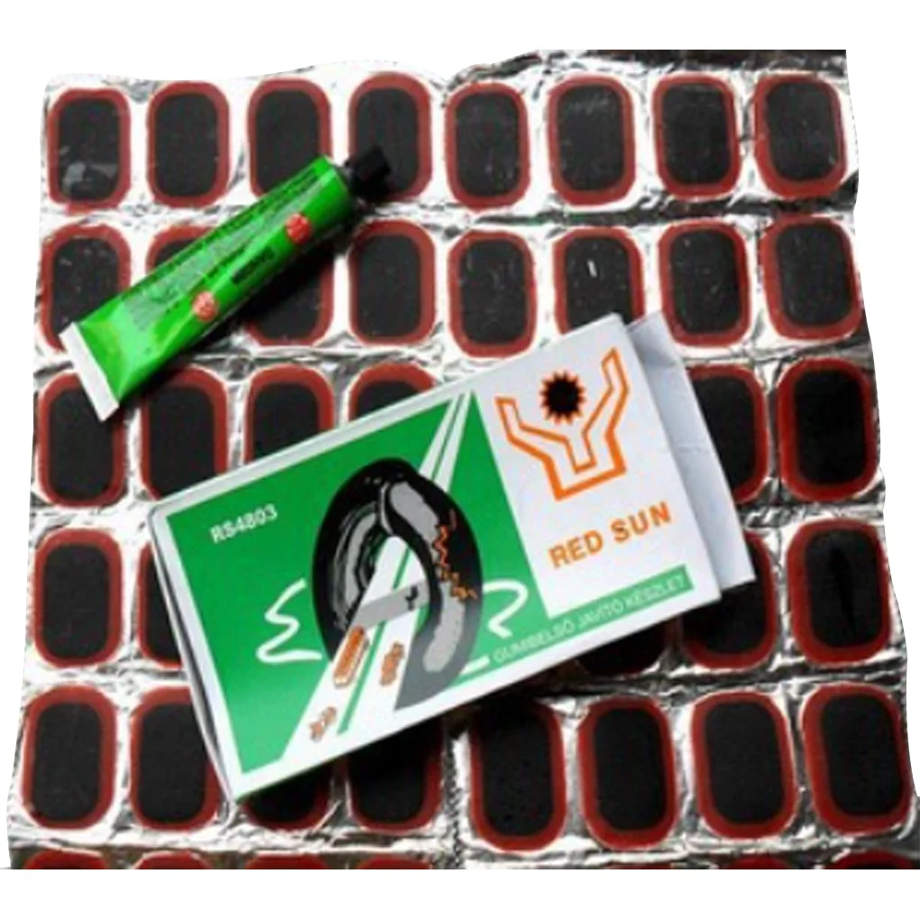 48 Pcs/set Tire Repair Patch Inner Tube Puncture Rubber Patches Glue Set Bike Tyre Repair Kit Bicycle Repair Tools Accessory