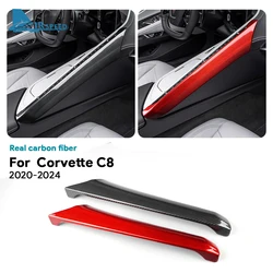 Real Hard Carbon Fiber Sticker For Chevrolet Corvette C8 2020 2021 2022 2023 2024 Car Center Console Side Interior Accessories