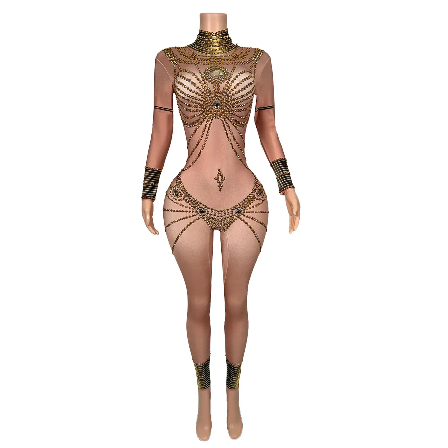 

Sexy Women Stretch Drag Queen Outfit Shiny Stage Wear Designer Celebrate Dancer Stage Bodysuit Fashion Rhinestones Jumpsuits