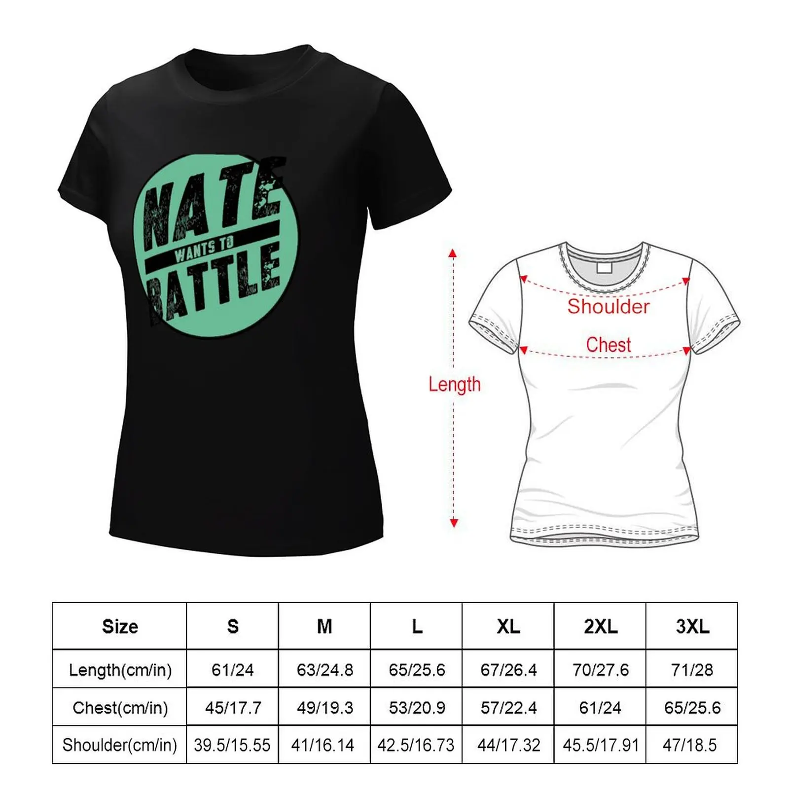 Nate Wants To Battle Circle T-shirt Short sleeve tee oversized t shirt Women