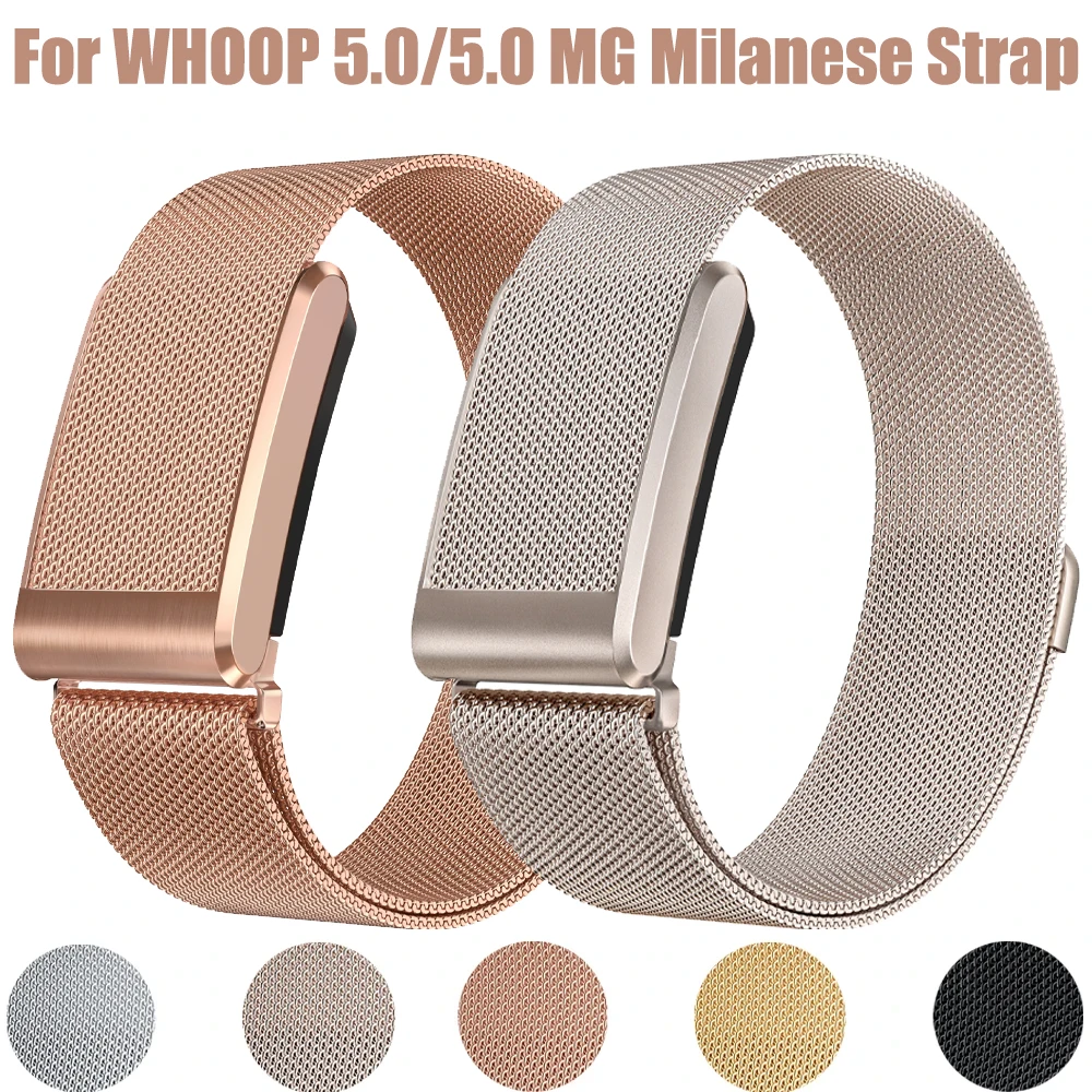 Metall-Milanese-Armband für WHOOP 5.0 MG mit Magnetverschluss, Ersatz-Armband für WHOOP 5.0 Band Correa