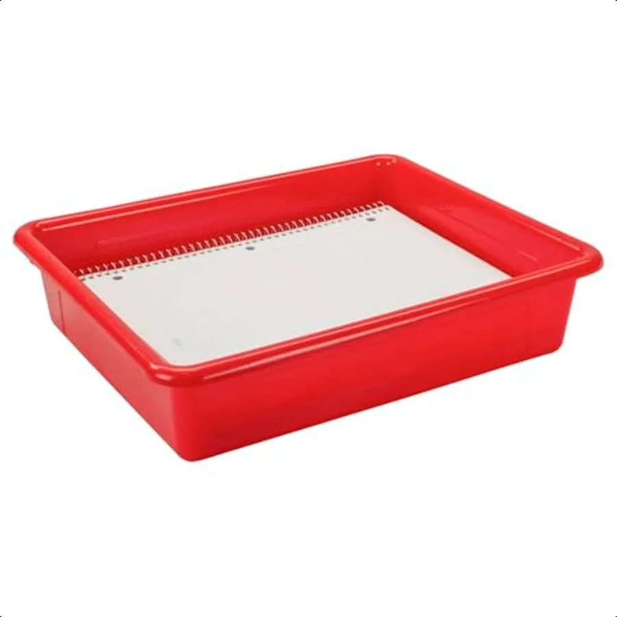 Школьный умный прочный пластиковый лоток для хранения, многофункциональный дизайн для классной комнаты, дома и других размеров с буквами, красный