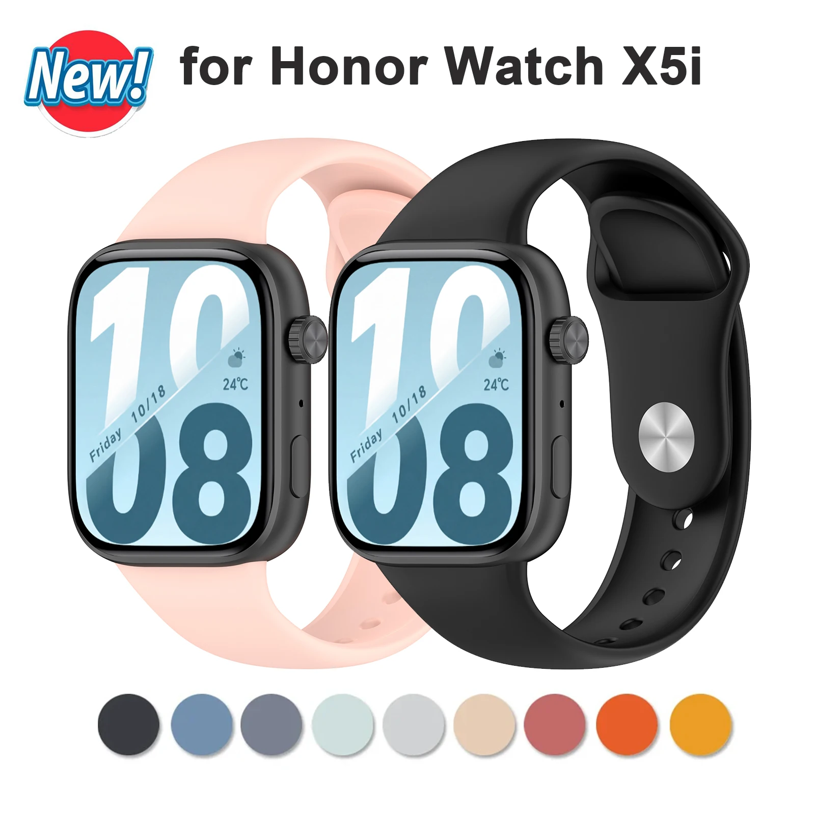 Soft Silicone Strap for Honor Watch X5i Sport Strap Replace Wristband Correa for Huawei Honor Watch X5i Accessories Bracelet