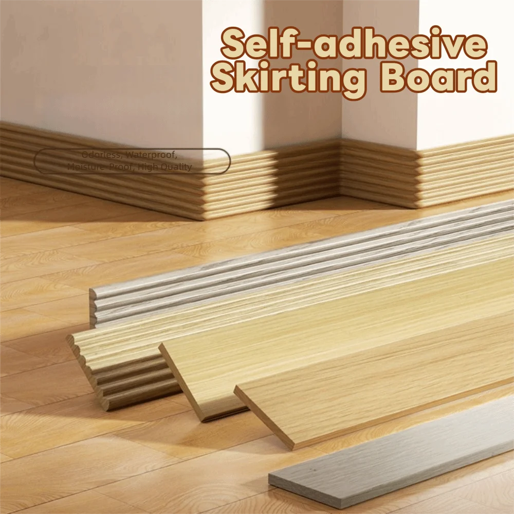 High Quality Thickened Wall Baseboard Self Adhesive Soft Skirting Line Anti-collision 3D Decoration Strips Living Room