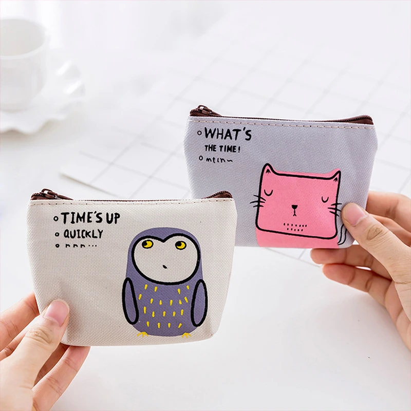 Cartoon Oxford Cloth Coin Purse Portable Small Change Purse Zipper Credit Card Key Storage Bags Student Bus Card Bag Coin Wallet