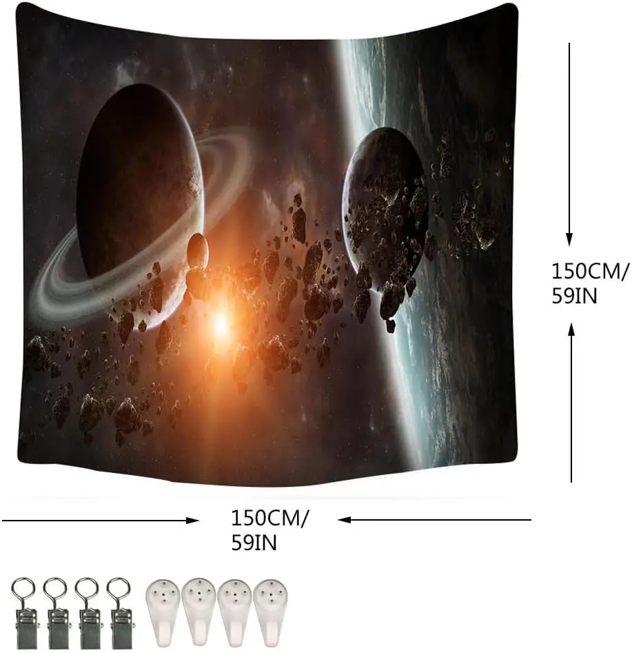 Astronomy Galaxy Wall Tapestry Cosmic Planets Space Nebula Art Decor Hanging Fabric Scientific Room Decoration Ultra HD Poster P