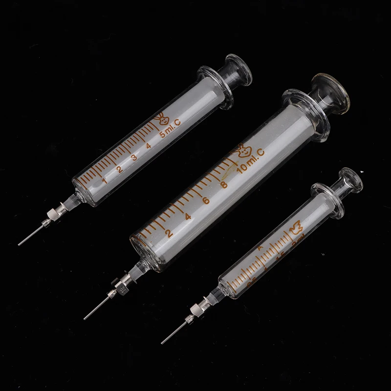 Glass Syringe Mobile Phone Repair Special Welding Oil Welding Container Syringe Metal Needle 2ml 5ml 10ml Syringe