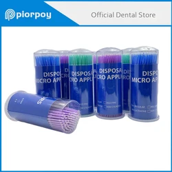 PIORPOYM-Micro escovas descartáveis dentais, aplicadores para dentes orais, materiais para dentista, ferramenta limpa, 100pcs por garrafa