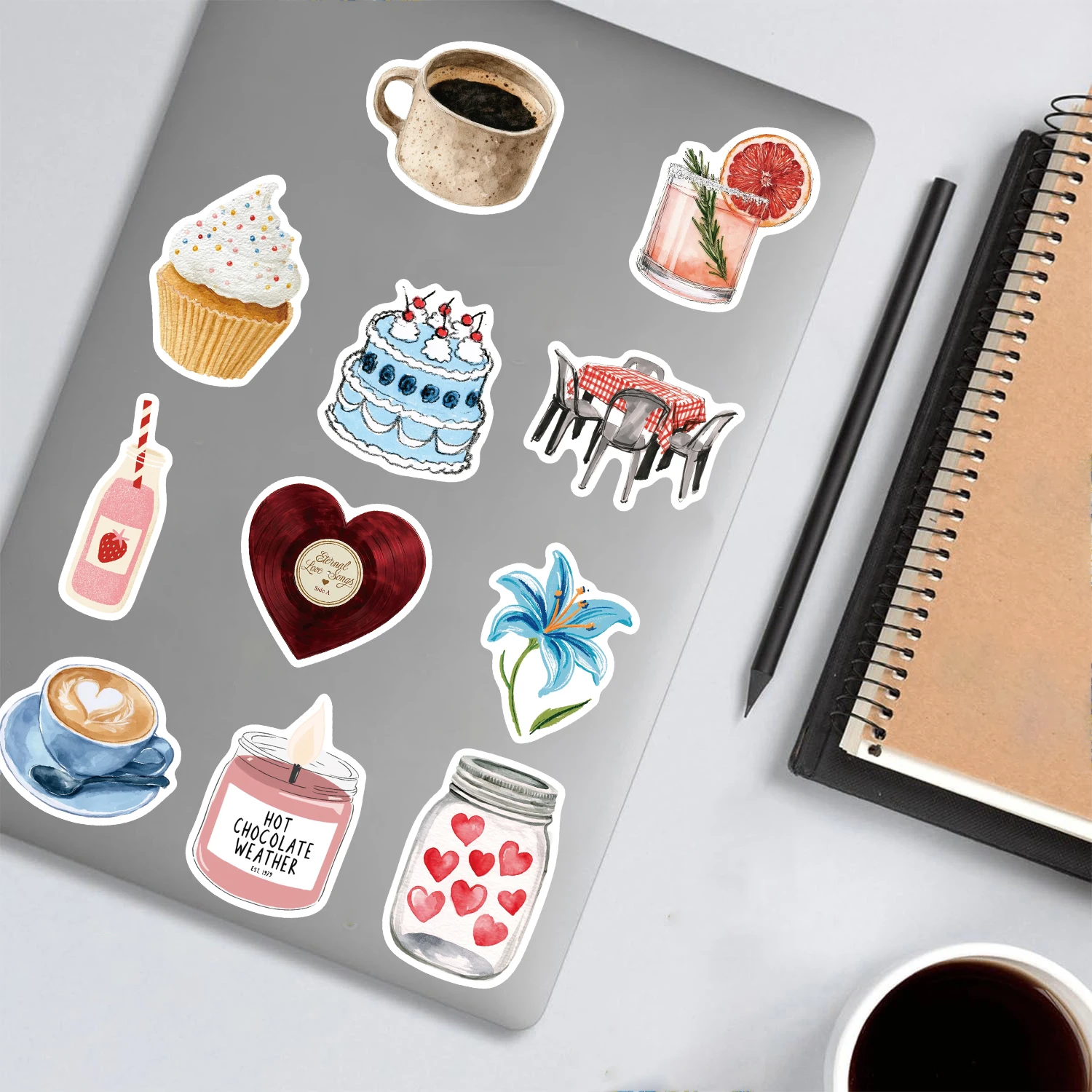 50PCS Inspiration Aesthetics Sticker Laptop Skateboard Scrapbooking Living Room Streetwear Supplies Stationery Cute Vinyl Decals