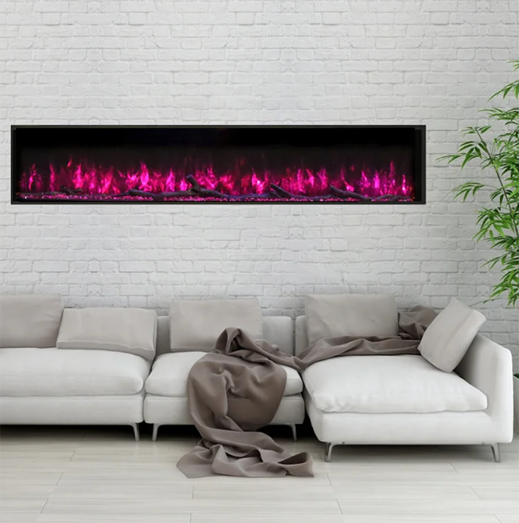 40 50 60 70 80 90 Inch Modern 3D Media Wall Fireplace Electric Artificial Fireplaces