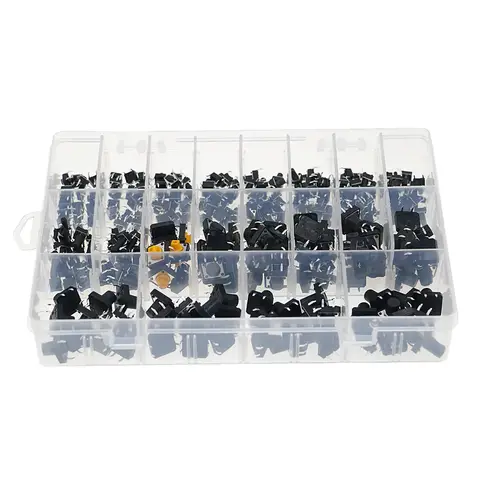 촉각 단추 스위치 마이크로 인스턴트 분류 모듬 키트, 20 값 4 핀, 6x6mm, 12x12mm, 5mm, 6mm, 8mm, 9mm, 10mm, 11mm, 12mm, 13mm, 250 개