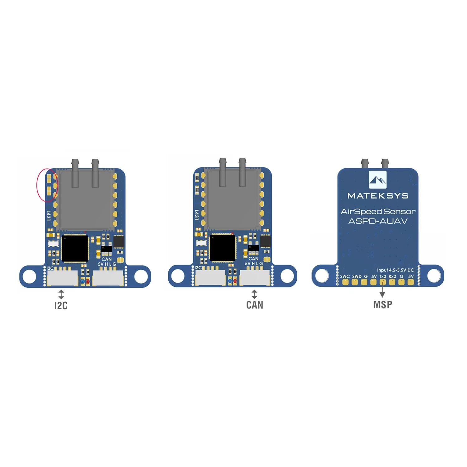MATEK Mateksys ASPD-AUAV Sensore digitale di velocità di volo per RC FPV Racing Freestyle Aereo Drone compatibile H743 Wing Fix-Wing