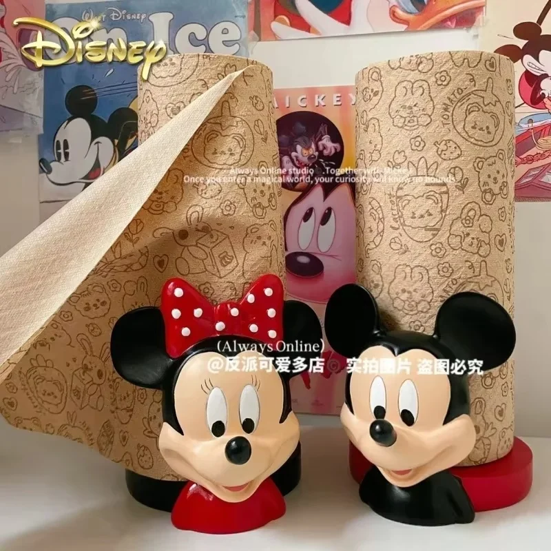 Disney Anime Hobby Mickey Mouse Minnie Creative Kitchen Upright Paper Towel Hanger No Punch Lazy Cartoon Rag Holder Indoor Gift