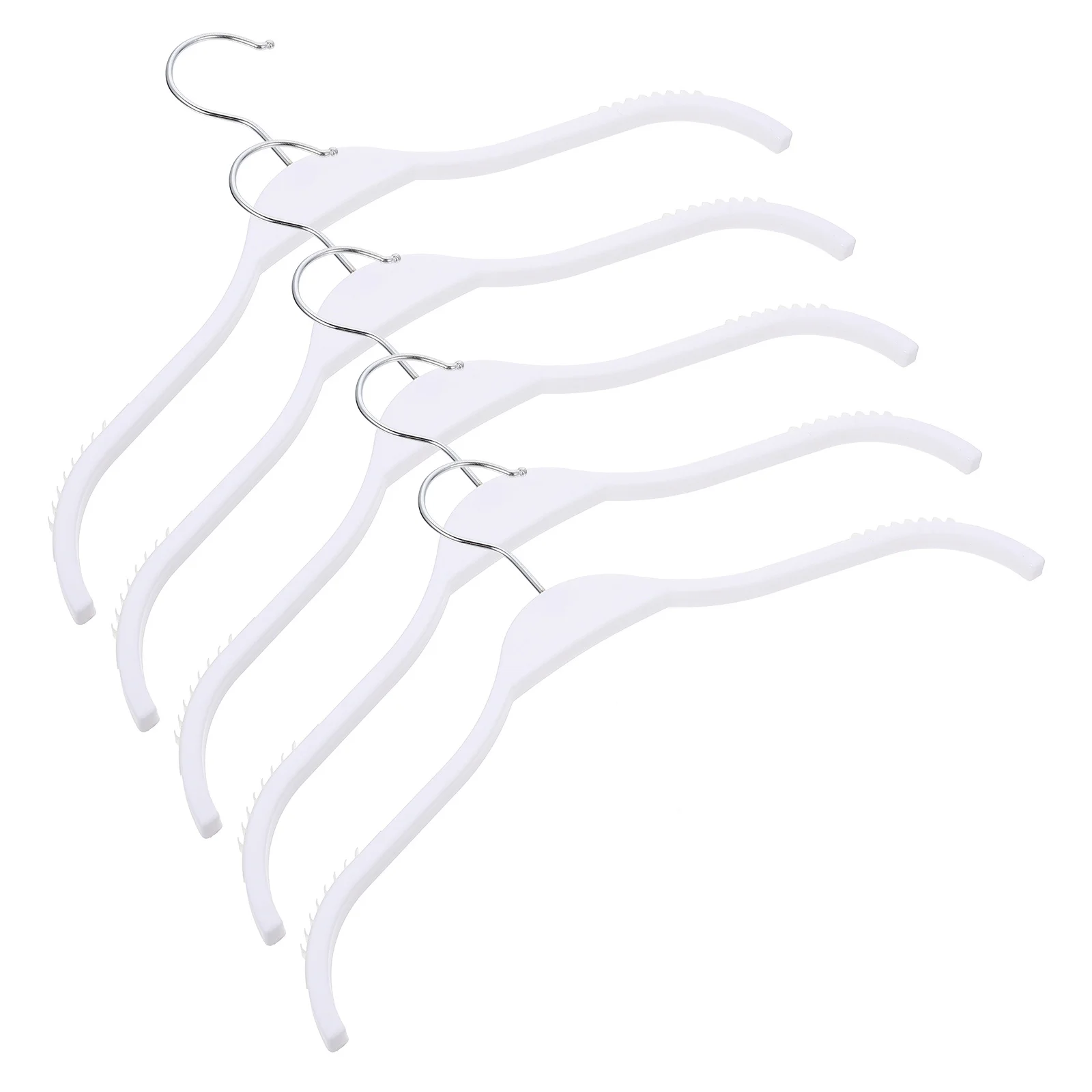 

5Pcs Non-Slip Clothes Hangers Heavy Duty Plastic Coat Hangers Household Wardrobe Organizer Space Saving Coat Hanger