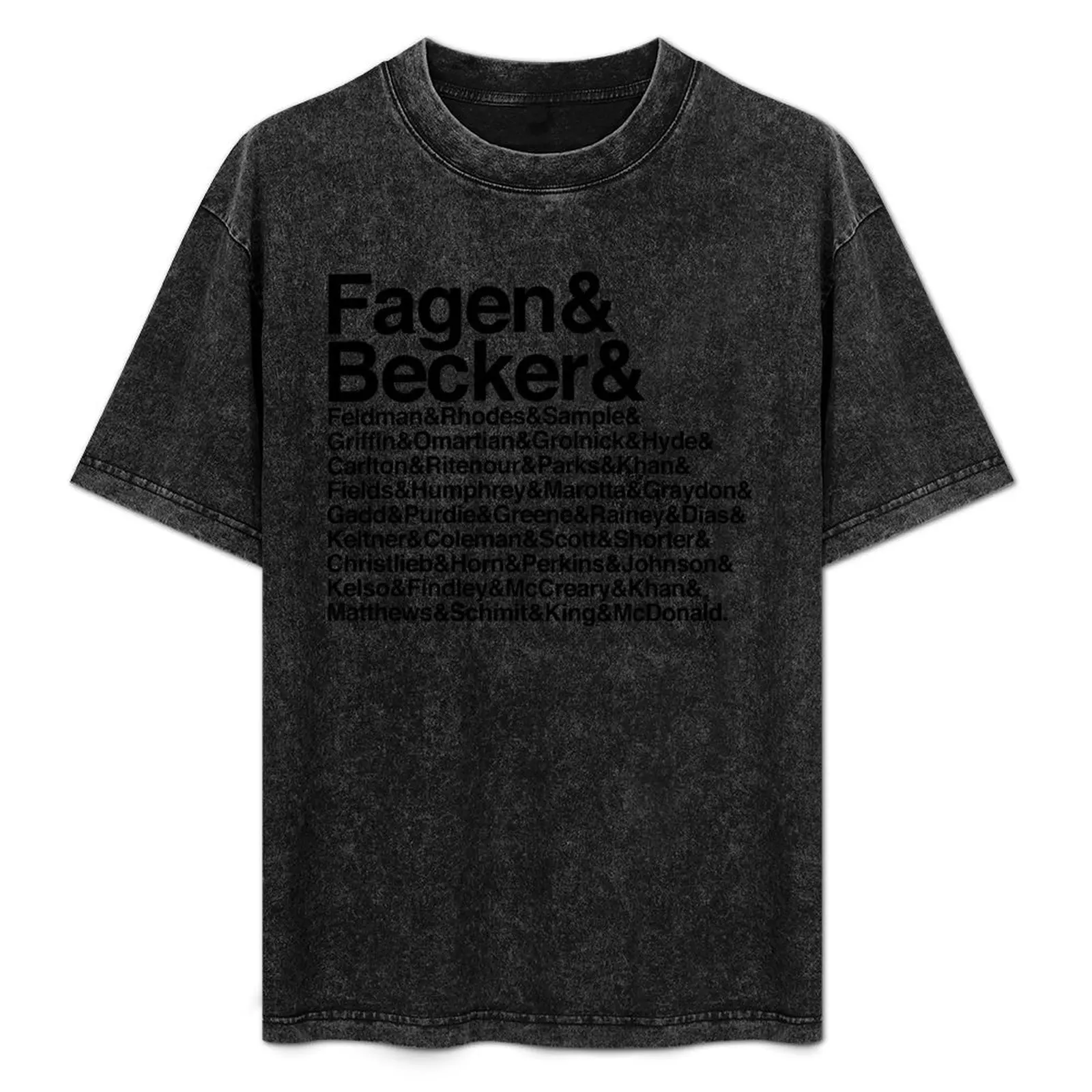 

Футболка Steely Dan Aja Lineup Names Helvetica, стильный топ с графическим принтом и короткими рукавами