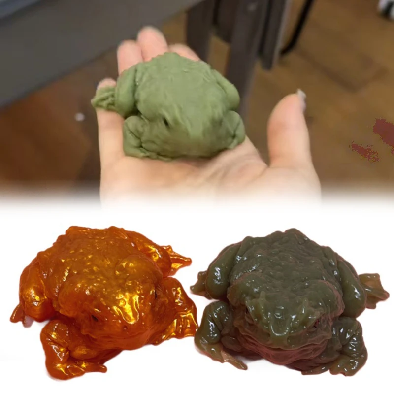 1/2pcs Funny Toad Frog  Toys Stress Relief Prank Toys For Kids Funny Meme Party Birthday Gifts Frog Squeezing Toy