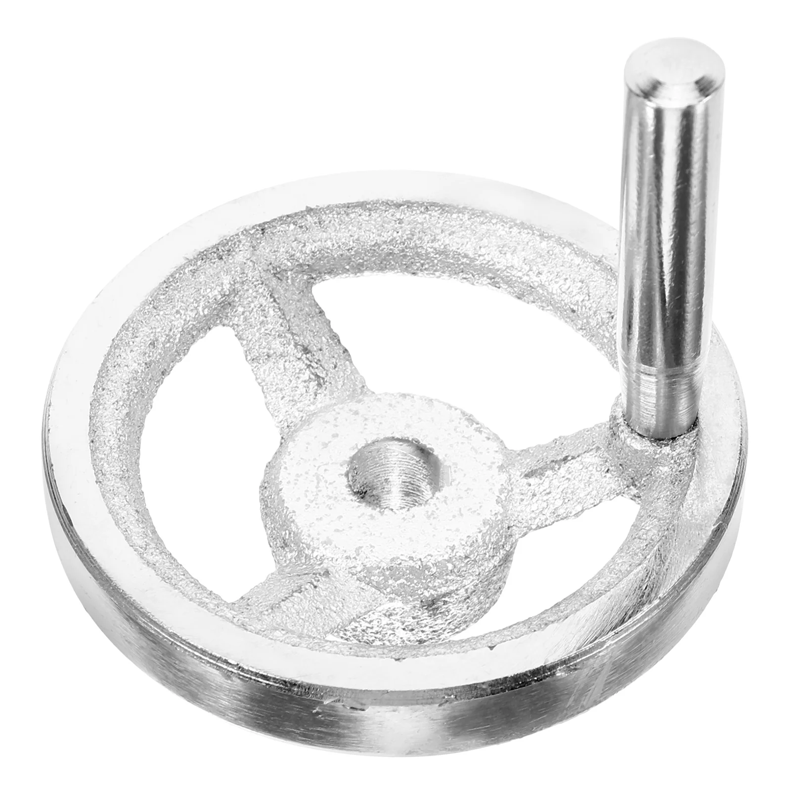 Cast Iron Hand Wheel Crank Revolving Handwheel for Lathe Knob Handle Metal Silver Round Milling Machine