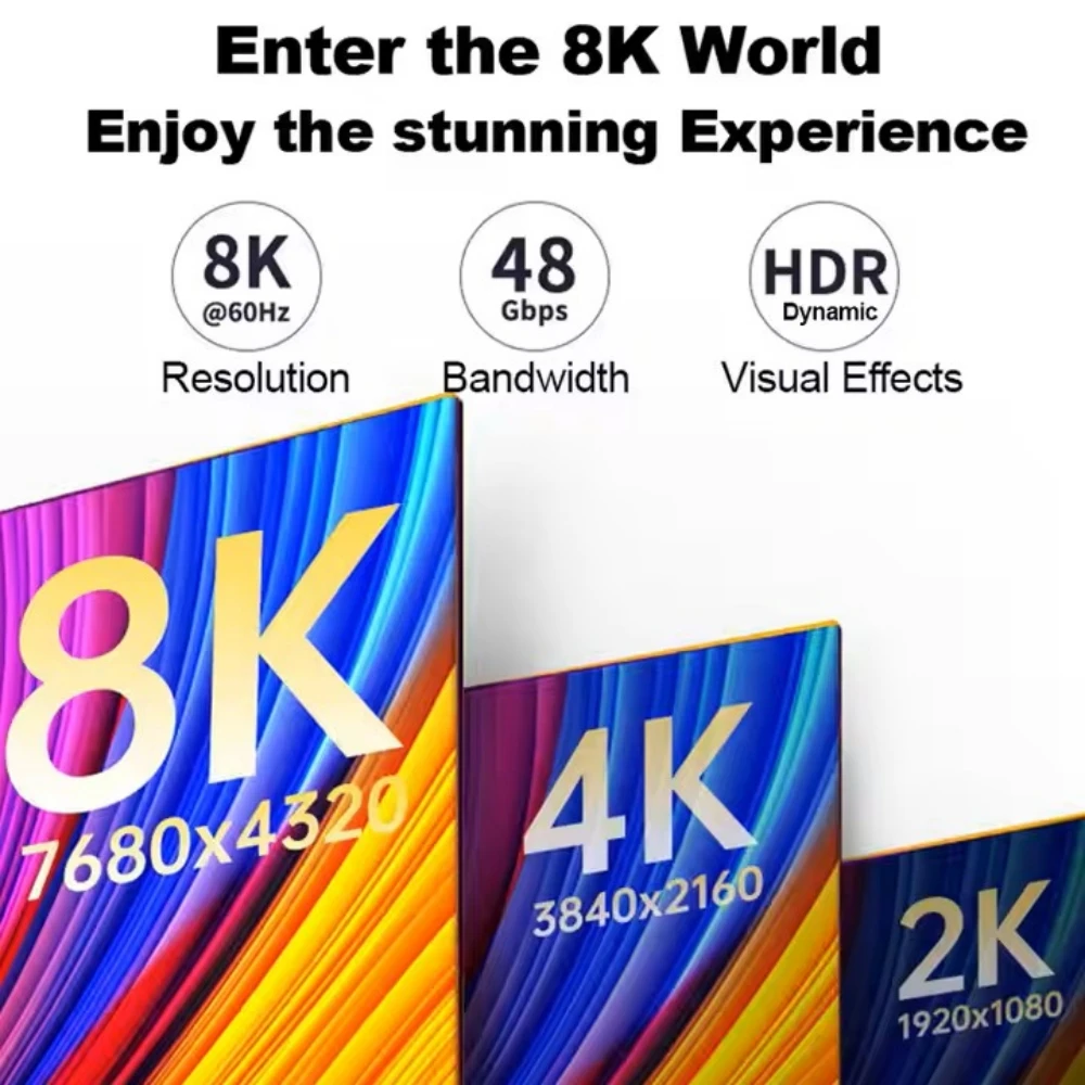 8K 60Hz HDMI Fiber Optic Cable High Speed 48Gbps Gold Plated Plug HDR ARC HDCP2.3 3m 5m 8m 10m 15m 20m 25m 30m for HDTV XBOX PS5
