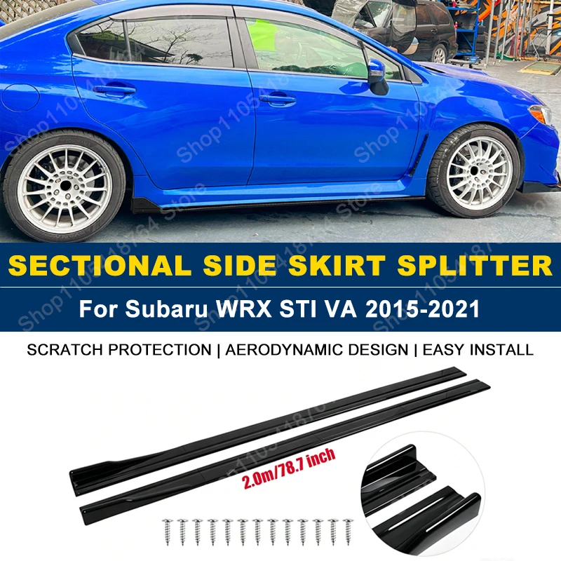 

2M/78.7" Side Skirts Extension Rocker Panel Splitter For Subaru WRX STI VA 2015-2021 2016 2017 2018 2019 2020 ABS Plastic