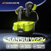 Sansui W23 -35dB ANC Ture Wireless Earphone Spatial Audio TWS Earbuds Active Noise Cancellation Bluetooth 5.4 Headphone HD Call