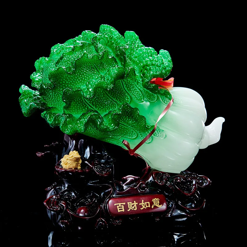 Cabbage Ruyi Resin Wine Cabinet Ornament High-end Fortune Housewarming Gift Entrance Decoration