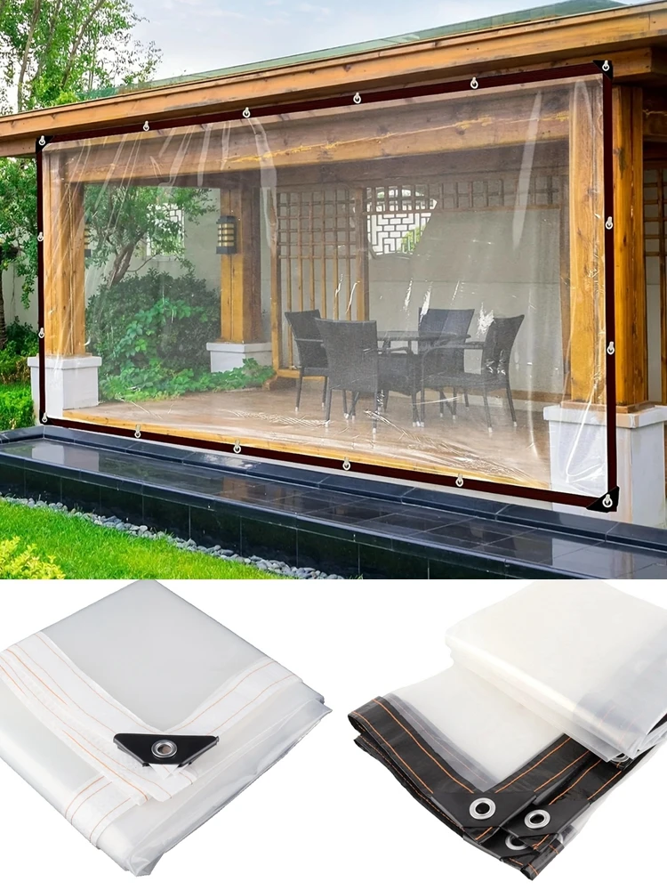 2M~5M Clear Transparent Rainproof Cloth Garden Balcony PE Film Gazebo Greenhouse Succulent Plant Keep Warm Cover Tarp Tarpaulin