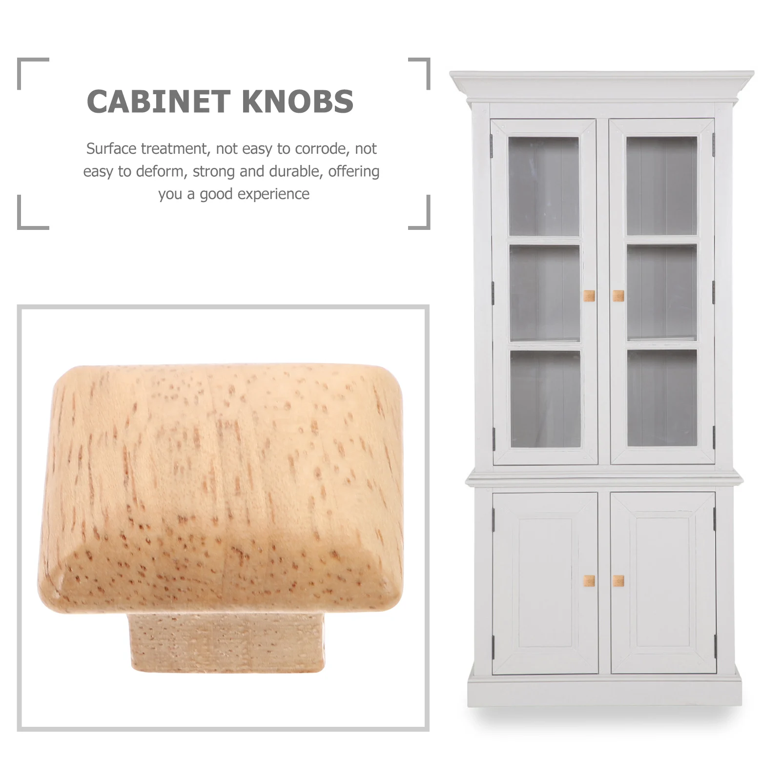 

10pcs Solid Wood Cabinet Handles Durable Wooden Drawer Pulls Household Door Knobs For Cupboard Closet Wardrobe Corrosion
