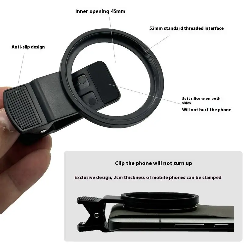 52mm mobiele telefoon lensfilterset Klassieke 4-delige set 10X Macro CPL Polarisator Starlight Filter ND8 Filter Universeel