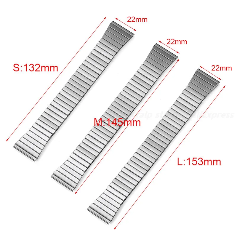 22mm Stainless Steel Elastic Stretch Strap for Huawei for Samsung Galaxy Watch Band Metal Expansion Wristband Universal Bracelet