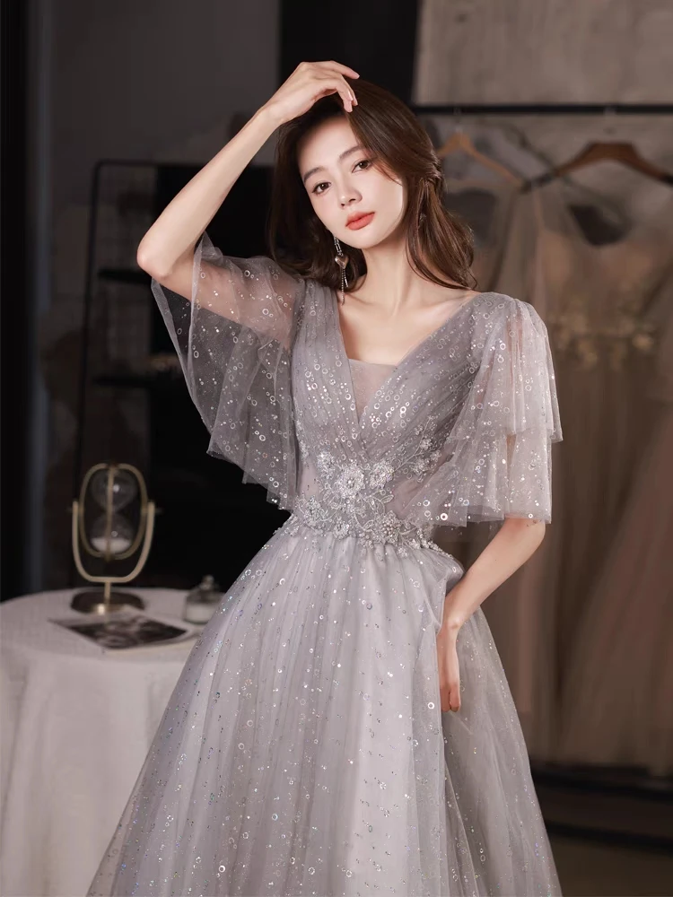 

Женское вечернее платье Ele, новинка 2024, длинная юбка трапециевидной формы для празднования дня рождения, церемония для взрослых, ультра сказочная футболка