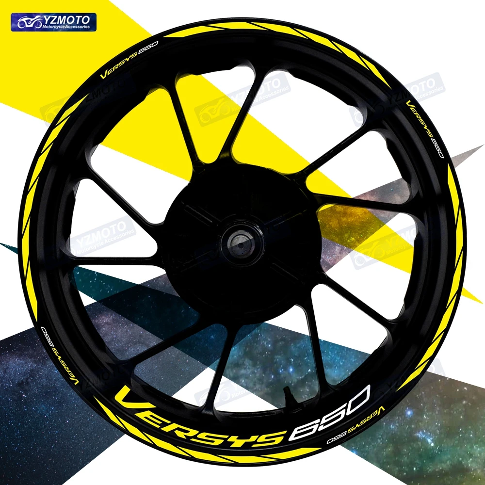 

Для мотоцикла VERSYS 650 17-дюймовая наклейка на переднее и заднее колесо, наклейка на ступицу, модифицированная декоративная светоотражающая водонепроницаемая наклейка на обод