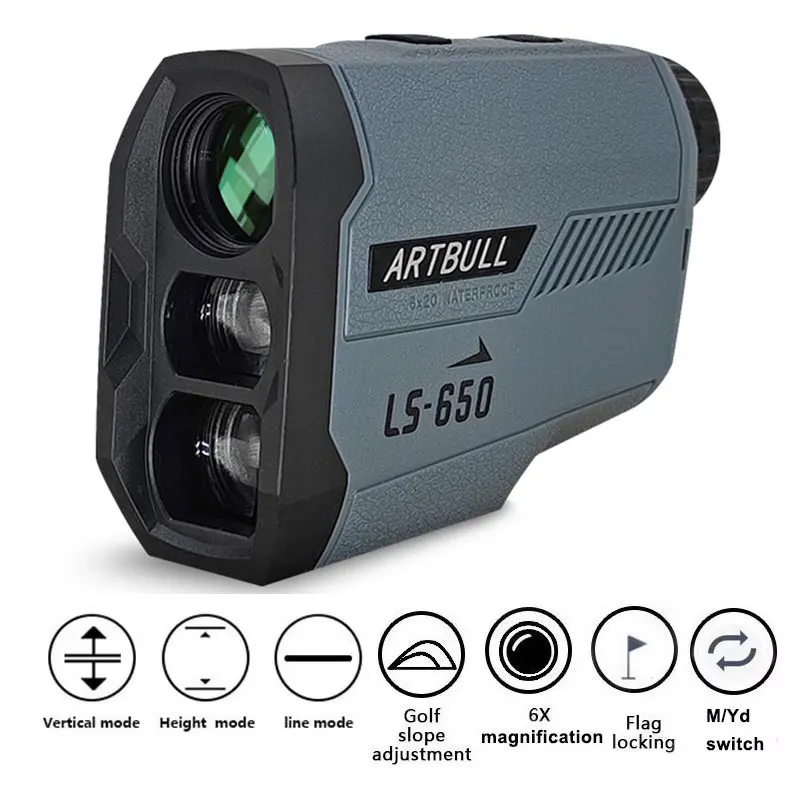 ARTBULL Golf Laser-afstandsmeter 1000M 650M Telescoop met Vlag-Lock Helling Pin Afstandsmeter voor Jacht Monoculaire