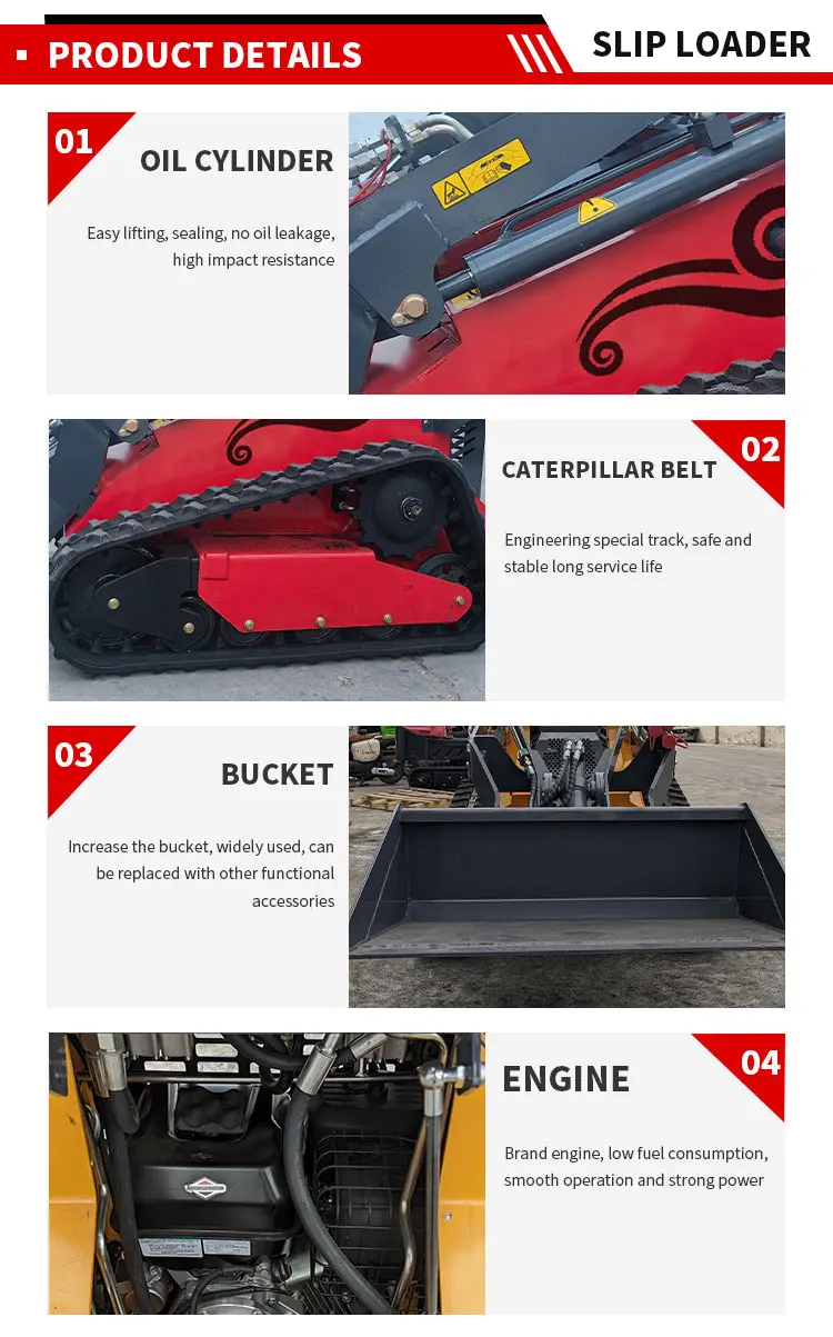 Kostenloser Versand: EPA Diesel-Kompaktlader, Geländegängiger Raupenkompaktlader, Hydraulischer Hub-Minikompaktlader – Detail 8