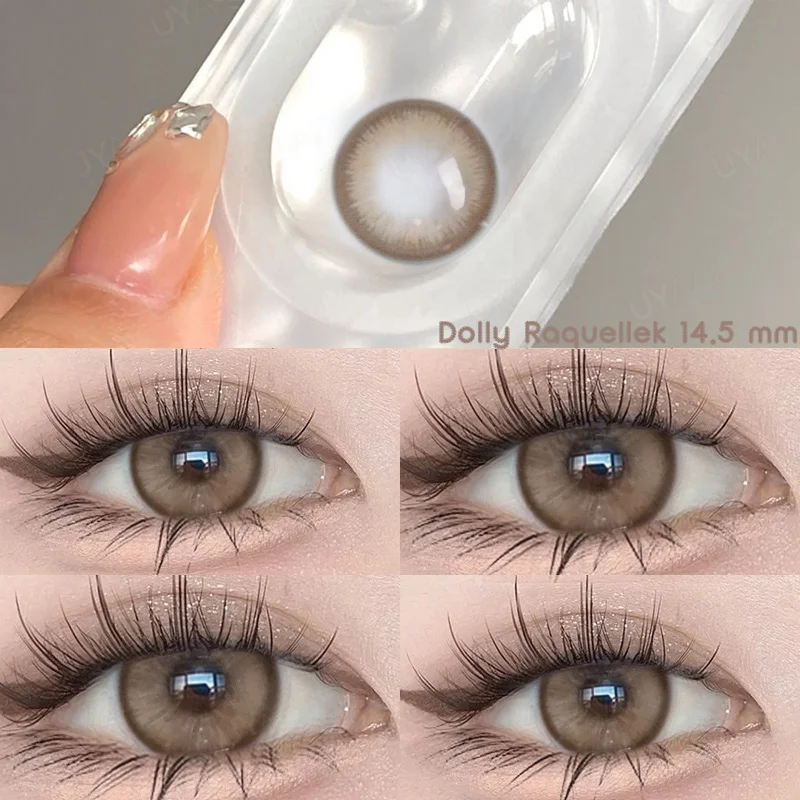 UYAAI Color Contact Lenses with Diopters Color Lens Korean Lenses Grow Eye Natural Colored Eye Lenses Myopia Black Lenses